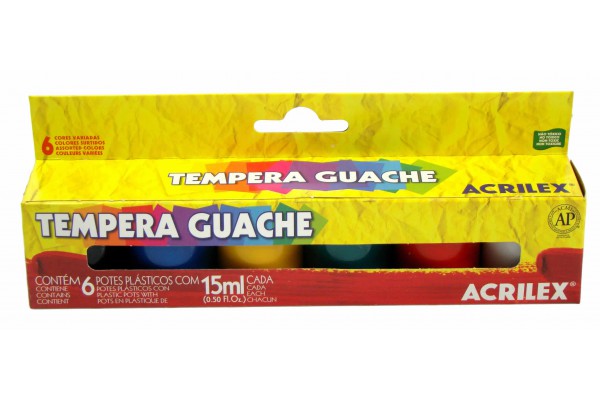 TEMPERA GUACHE 6 CORES 15ML ACRILEX